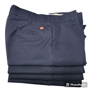 New Four Pair Mens Red Kap Work Pants Size 34 x 33 Navy Blue Flat Front PT20